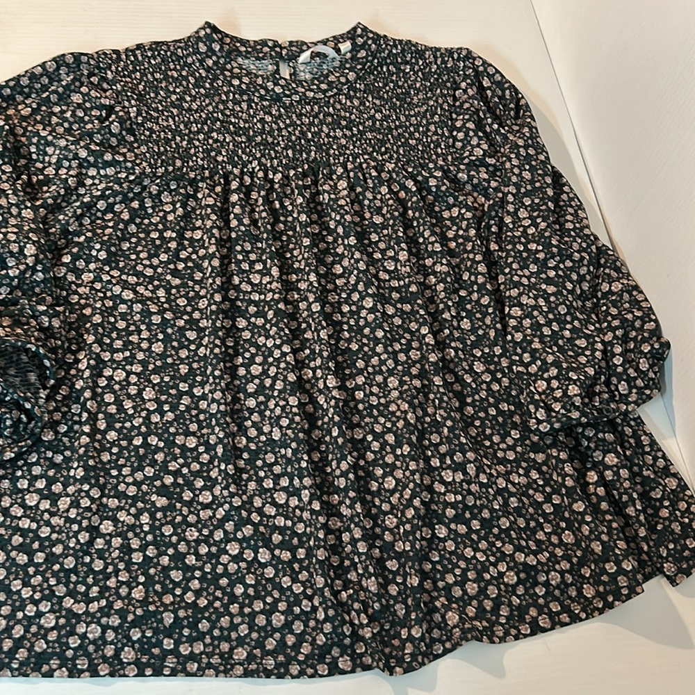 Women’s 3X Reitman’s Green Floral print Blouse